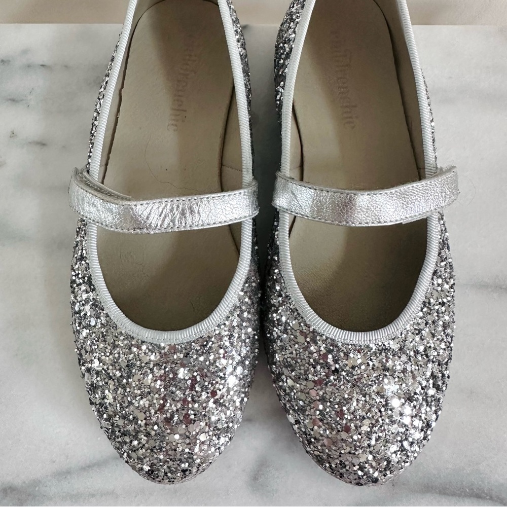 Childrenchic- Stella Silver Mary Jane Shoes, Youth Size 1